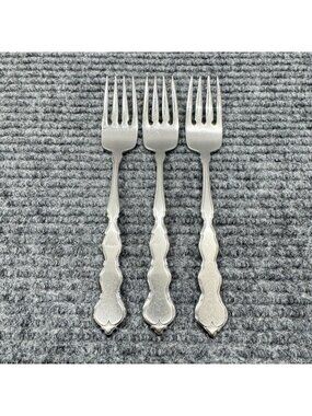 Lot Of 3 Oneida VALERIE Dessert Salad Forks Distinction Deluxe HH Stainless